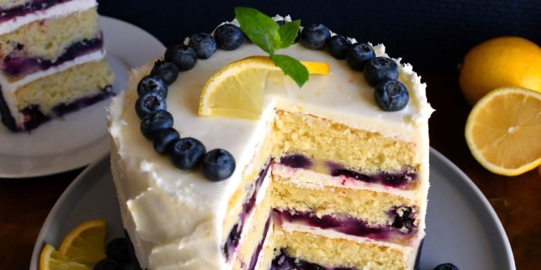 Blueberry Lemon Cake With Cream Cheese Frosting