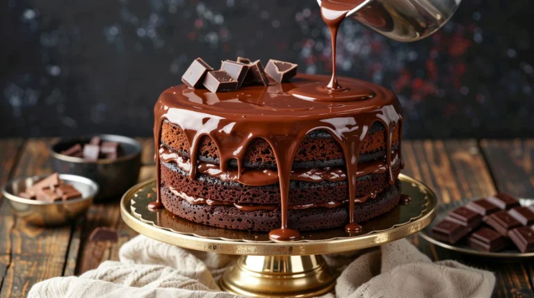 Dark Chocolate Ganache Layer Cake