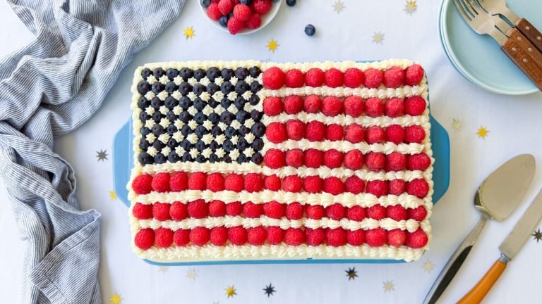 Fourth of July Berry Flag Cake