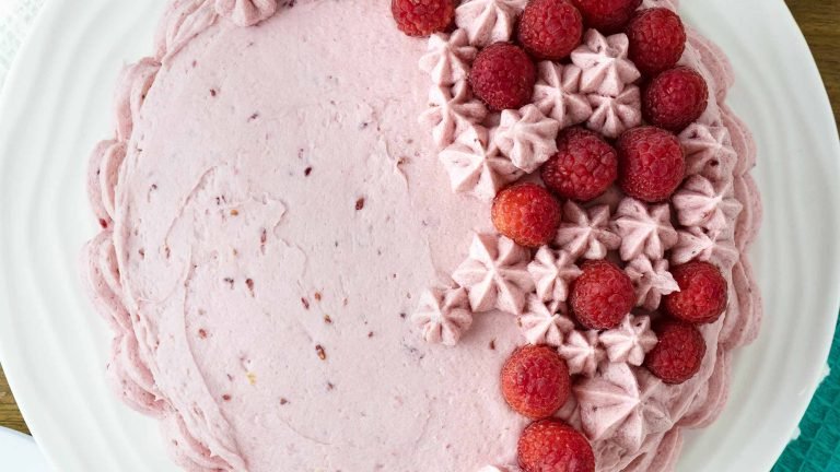 Raspberry Vanilla Celebration Cake
