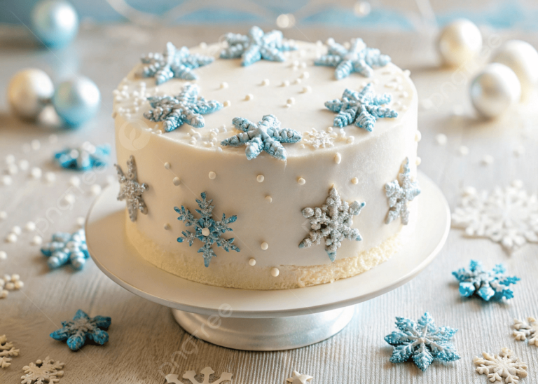 Snowflake Vanilla Winter Cake