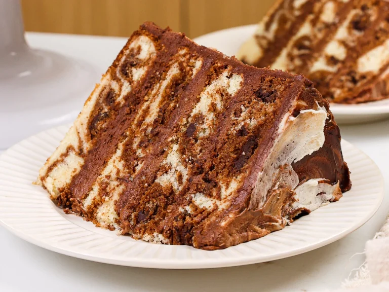 Marble Cake with Vanilla and Chocolate Swirls